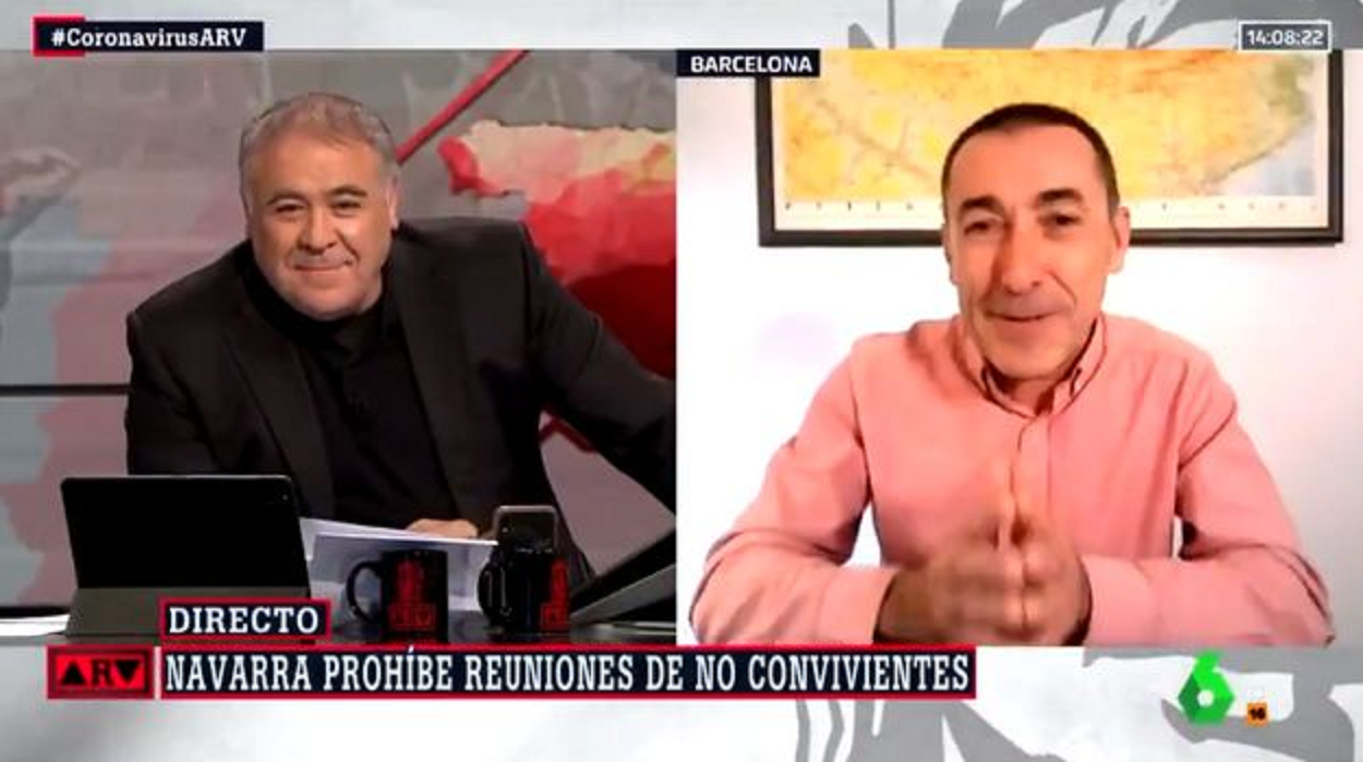 Antonio García Ferreras y Josep Corbella en 'Al Rojo Vivo'. Fuente: Twitter