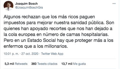 Joaquim Bosch sobre el impuestos a las rentas altas Joaquim Bosch sobre el impuestos a las rentas altas