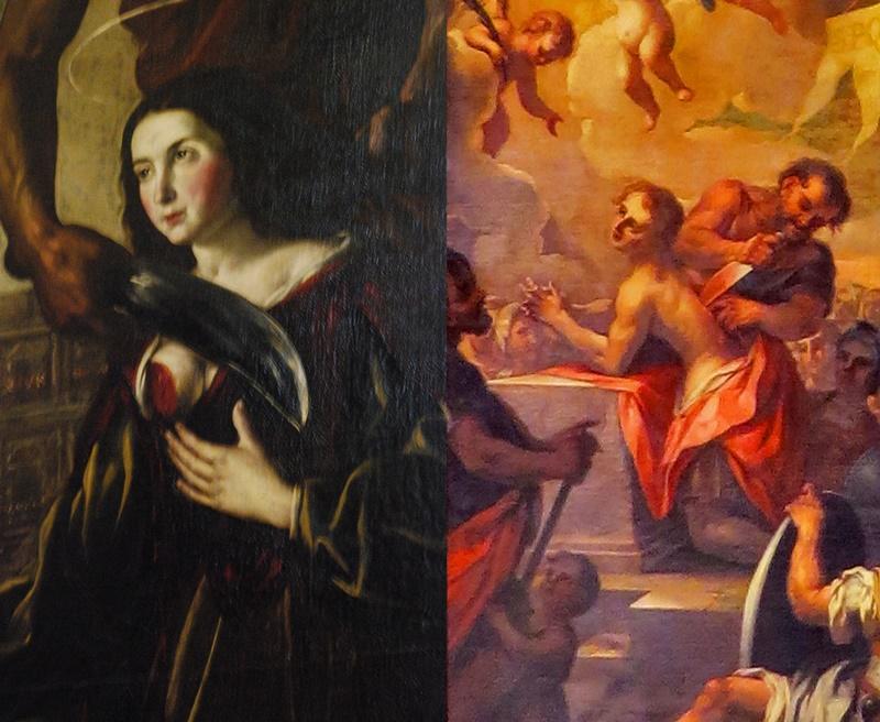Detalle del martirio de santa Centola y santa Elena y martirio de san Zoilo