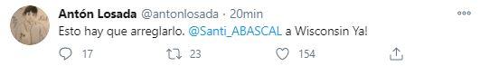 Tuit Antón Losada a Abascal Tuit Antón Losada a Abascal