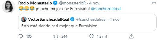 Tuit de Monasterio sobre Eurovisión Tuit de Monasterio sobre Eurovisión