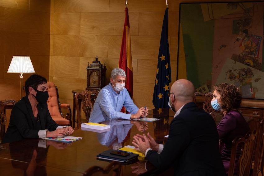 Reunión de los equipos negociadores de los Presupuestos de Bildu y PSOE 