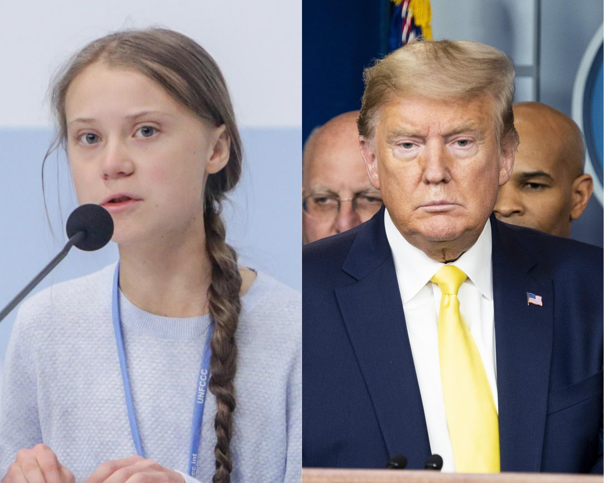 Greta Thunberg y Donald Trump.