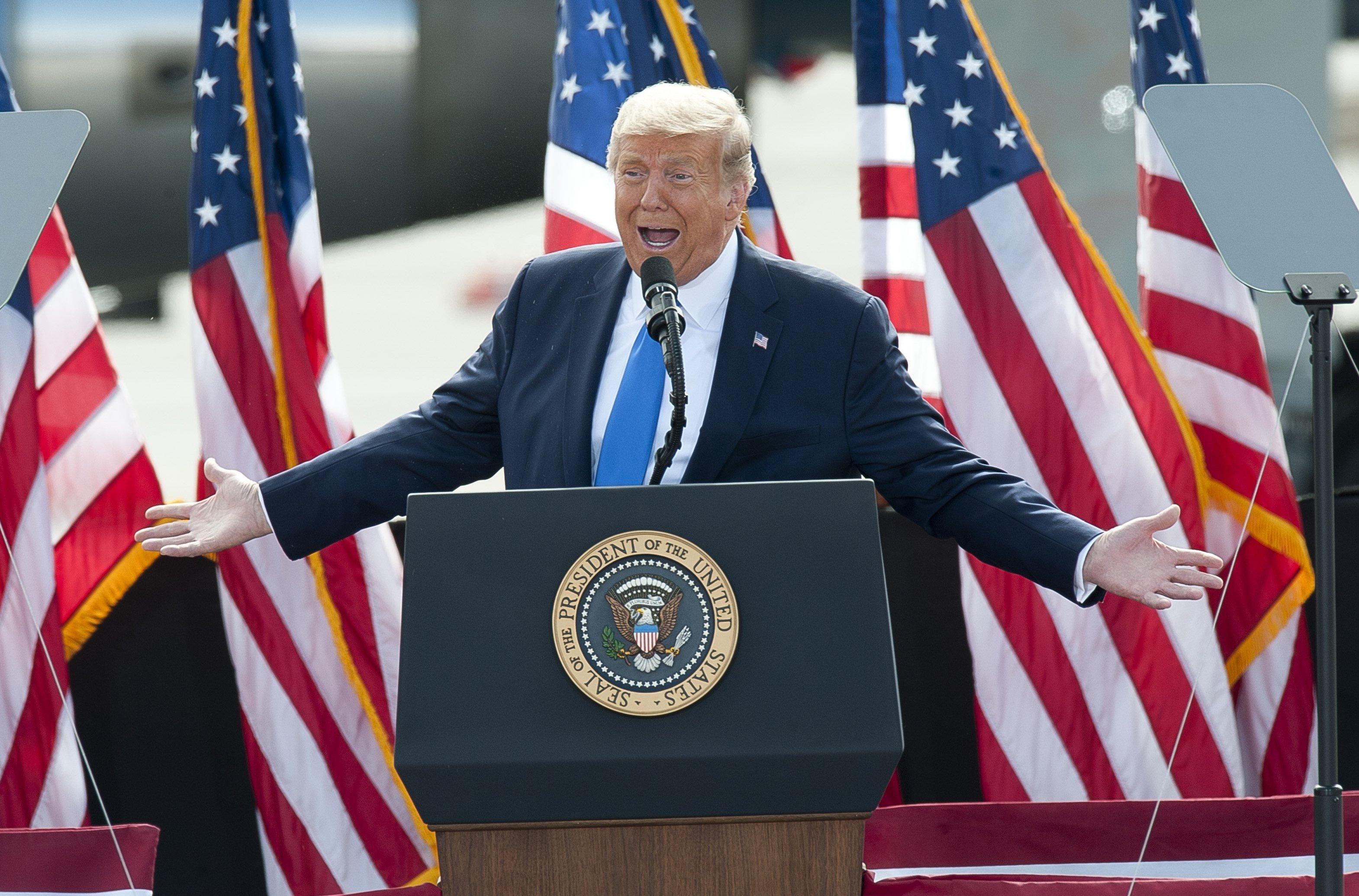 El presidente saliente de Estados Unidos, Donald Trump, durante un acto en North Carolina. Fuente: Europa Press.