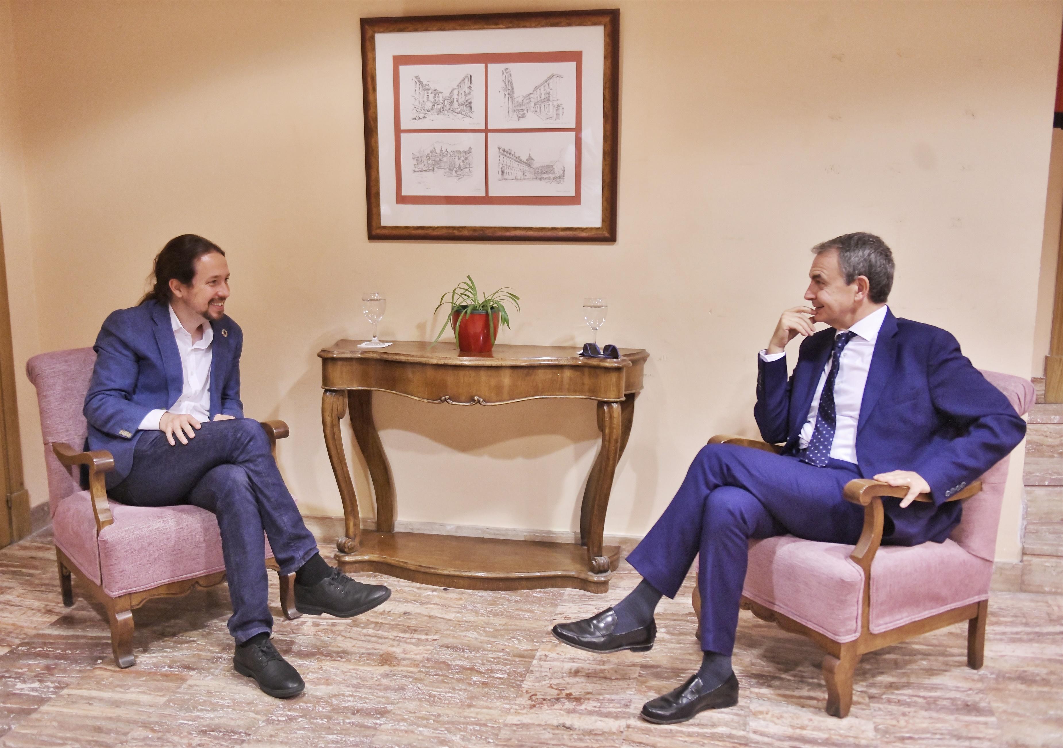 Pablo Iglesias y José Luis Rodríguez Zapatero