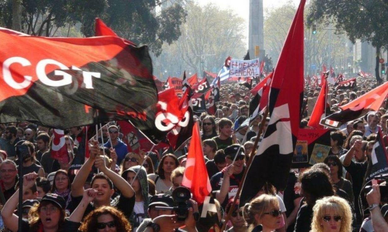 Imagen de una manifestación de la CGT en Barcelona