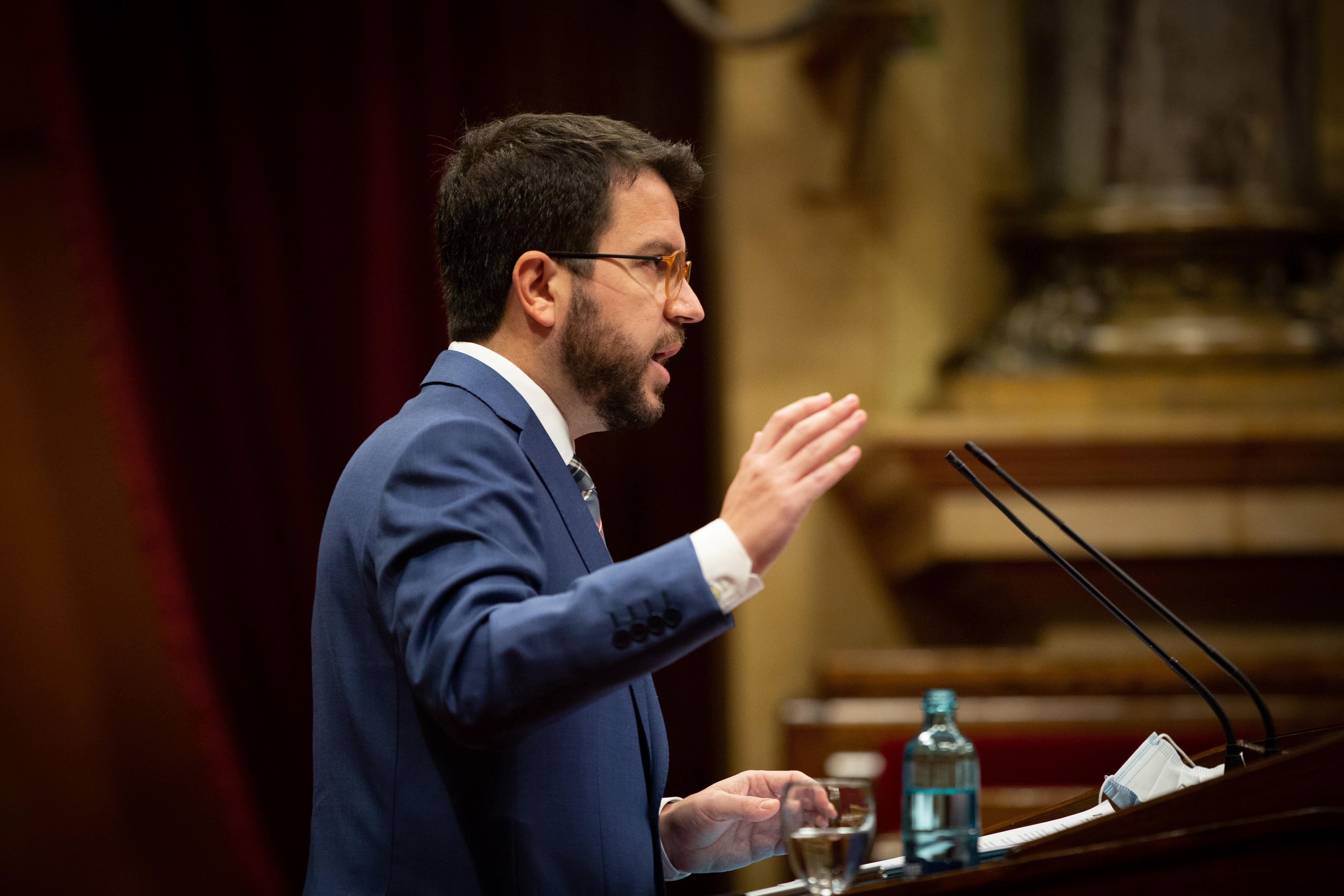 El presidente interino de la Generalitat de Cataluña, Pere Aragonés. EP