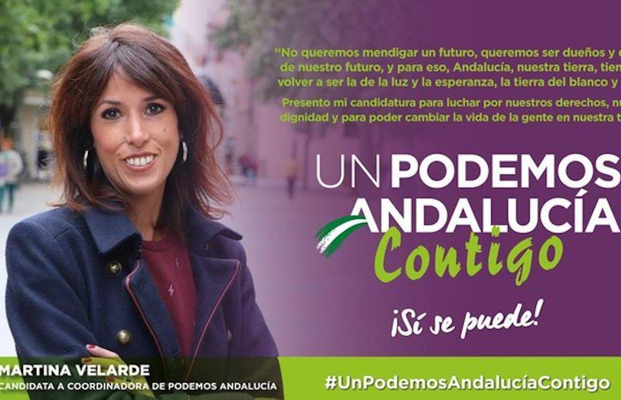 Cartel de la campaña de Martina Velarde para liderar Podemos Andalucía.