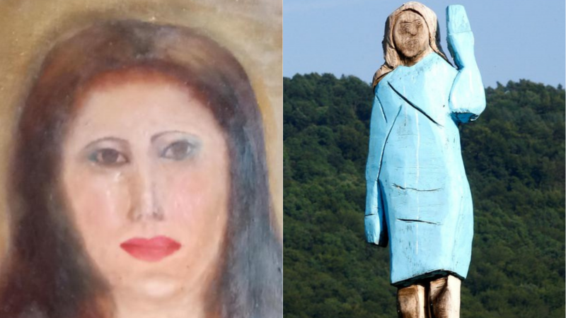 La Virgen de Murillo en Valencia y la estatua de Melania Trump en Eslovenia. La Virgen de Murillo en Valencia y la estatua de Melania Trump en Eslovenia.