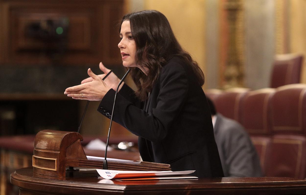 La presidenta de Ciudadanos, Inés Arrimadas, interviene en el Congreso de los Diputados.