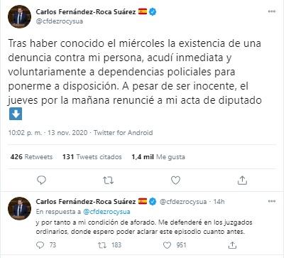 Dimisión Carlos Fernández Roca Suárez