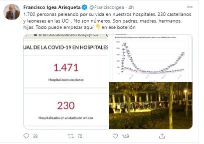 Mensaje de Francisco Igea sobre contagios en Castilla y León